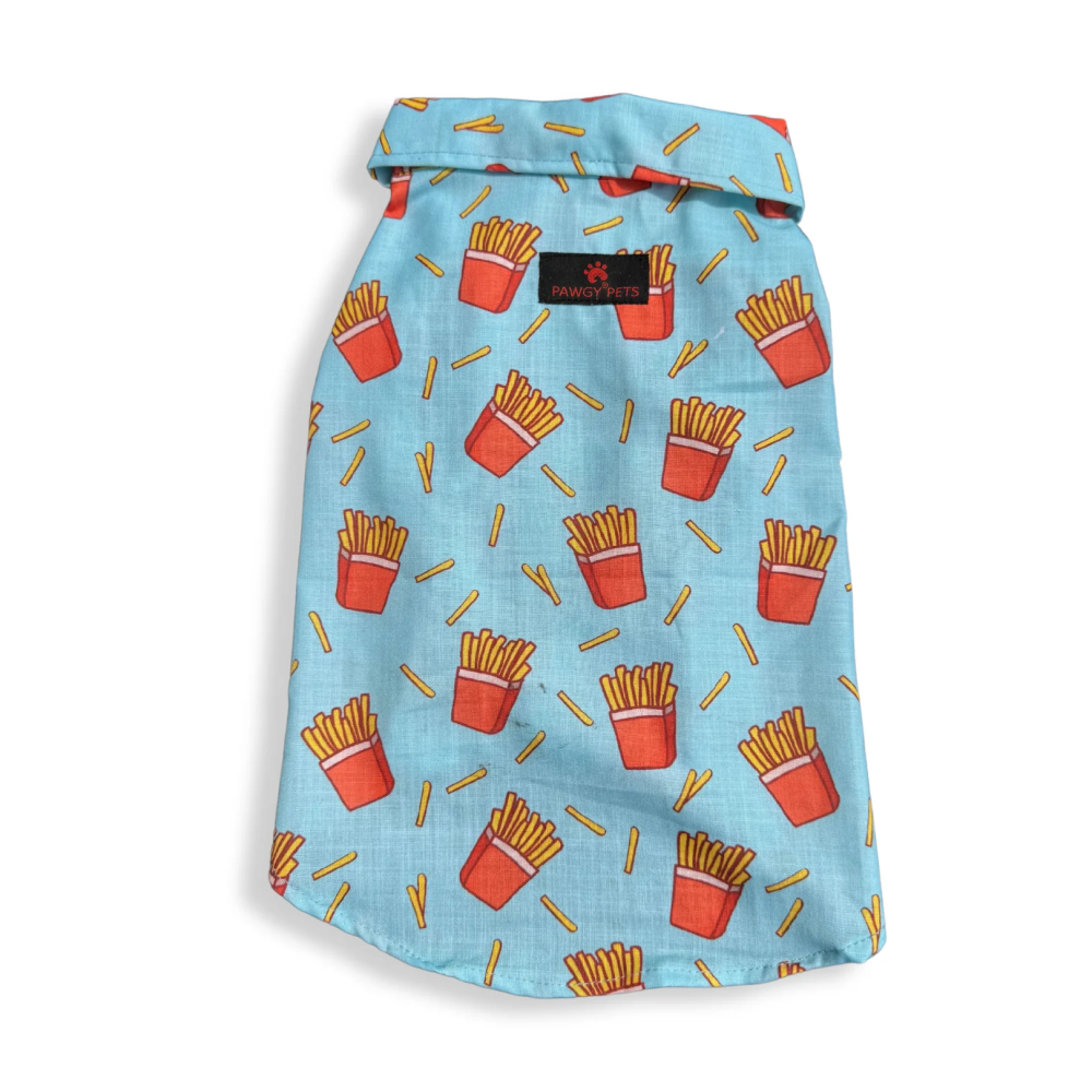 Pawgypets Fries Over Guys Shirt for Dogs (Blue) image 4