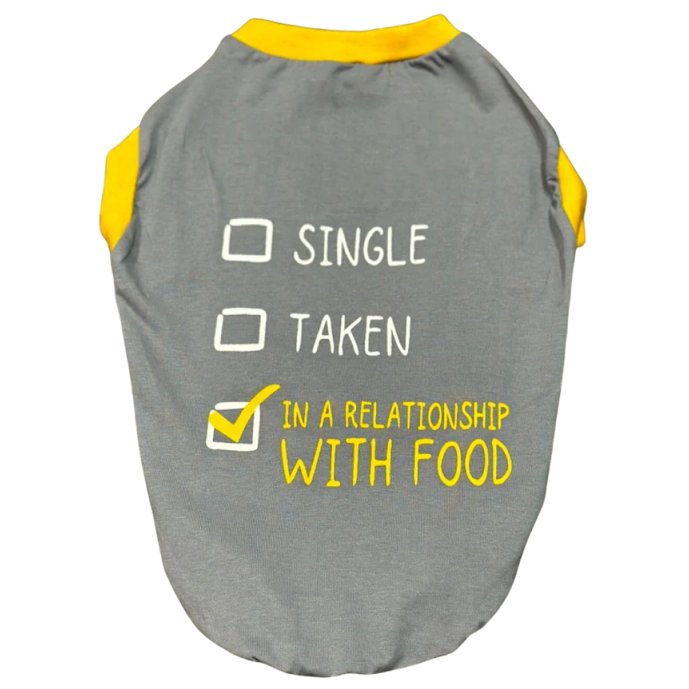 Pet Set Go Single Taken In Relationship Sleeveless Tshirt for Dogs (Grey) image 6