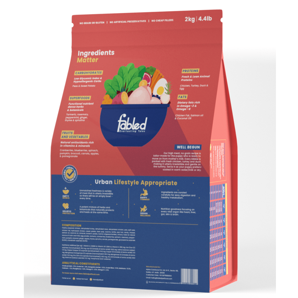 Fabled Well Begun Fresh Chicken Turkey and Duck Puppy Starter Dry Food image 5