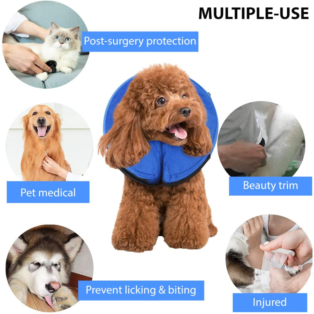 QPets Inflatable E Collar for Dogs and Cats (Blue) image 3