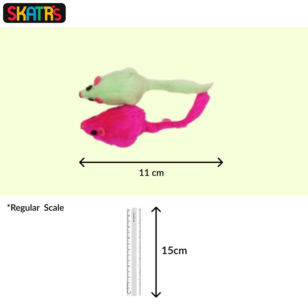 Skatrs Mouse Rattle Toy Set for Cats (Cyan/Pink) image 2