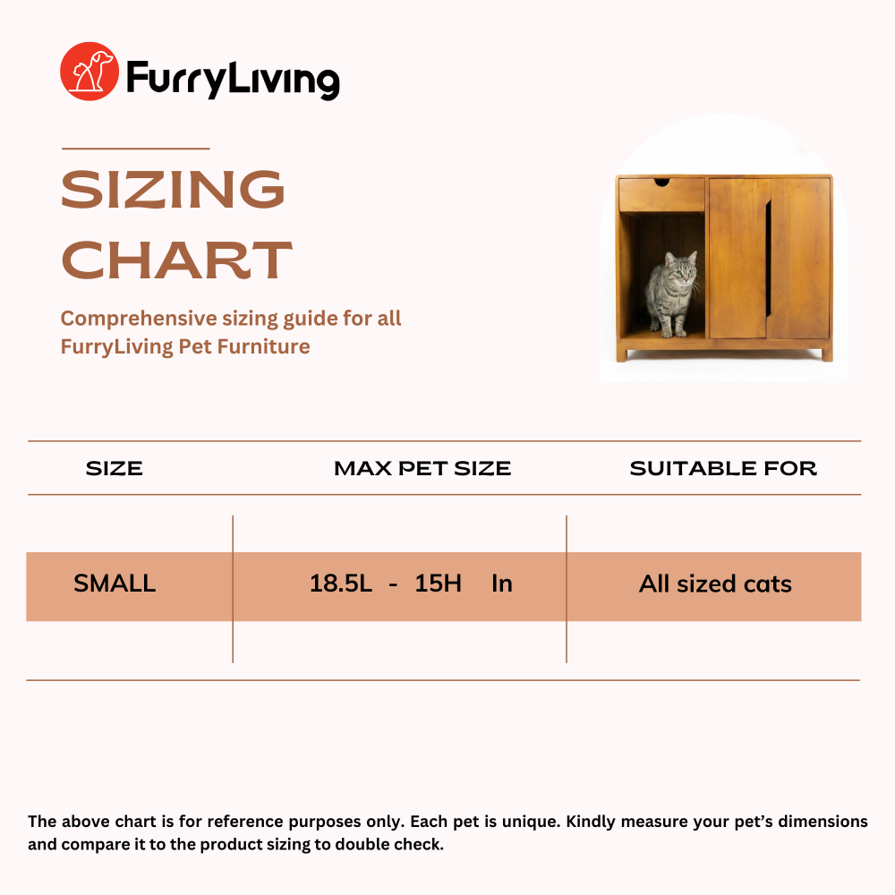 FurryLiving Paco Litter Cabinet for Cats (Dark Brown) image 8