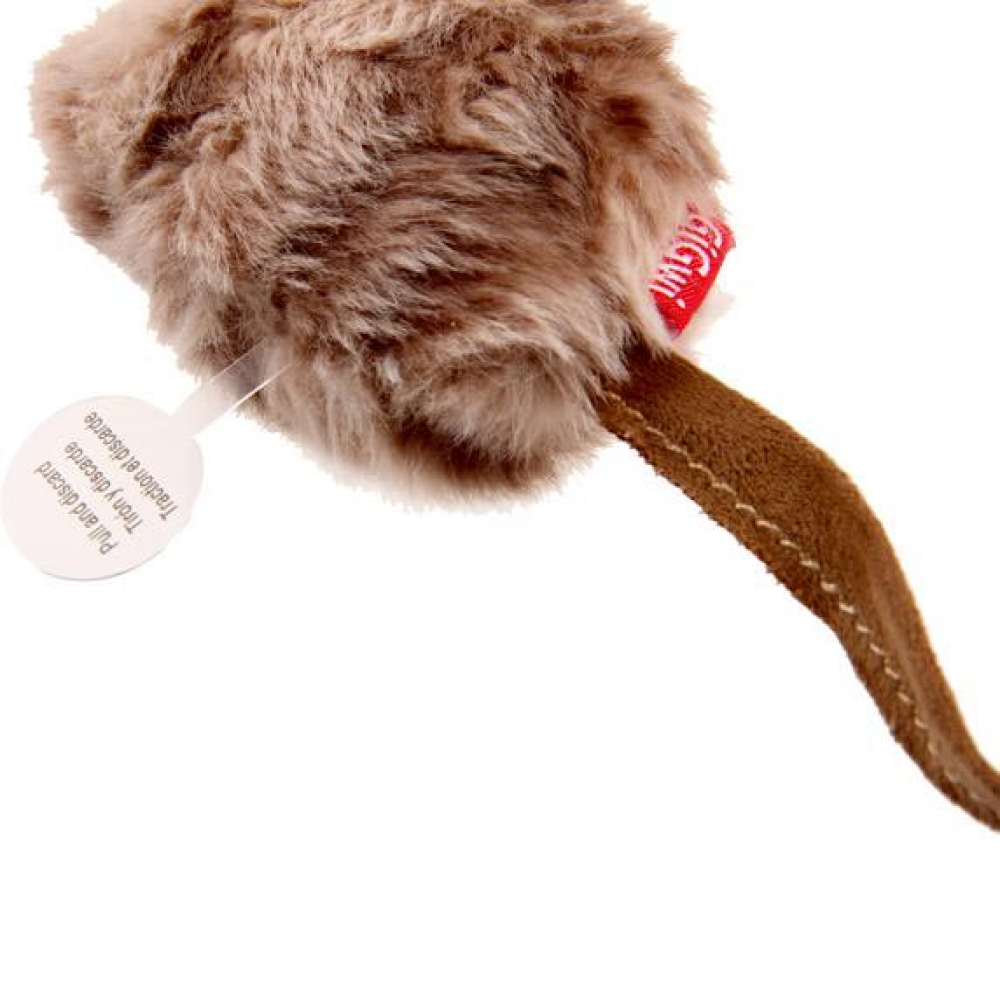 GiGwi Melody Chaser with Motion Activated Sound Chip Mouse Toy for Cats (Brown) image 6
