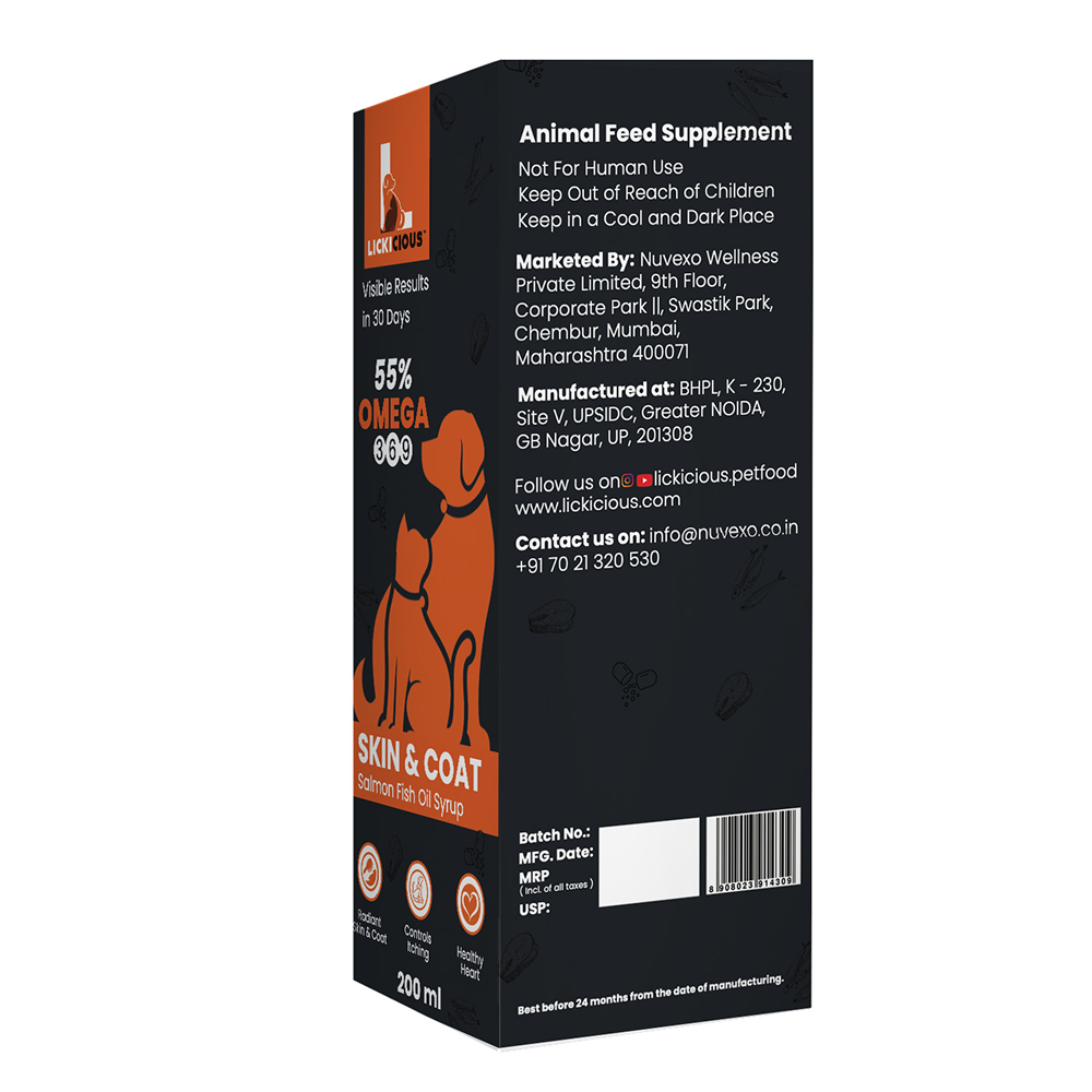 Lickicious Skin & Coat Syrup with Salmon Oil Omega 3 6 9 for Dogs & Cats image 6