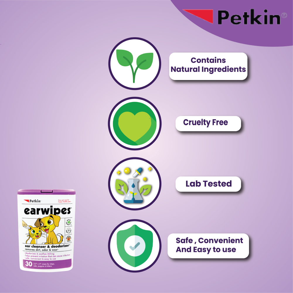 Petkin Ear Wipes for Dogs and Cats image 2