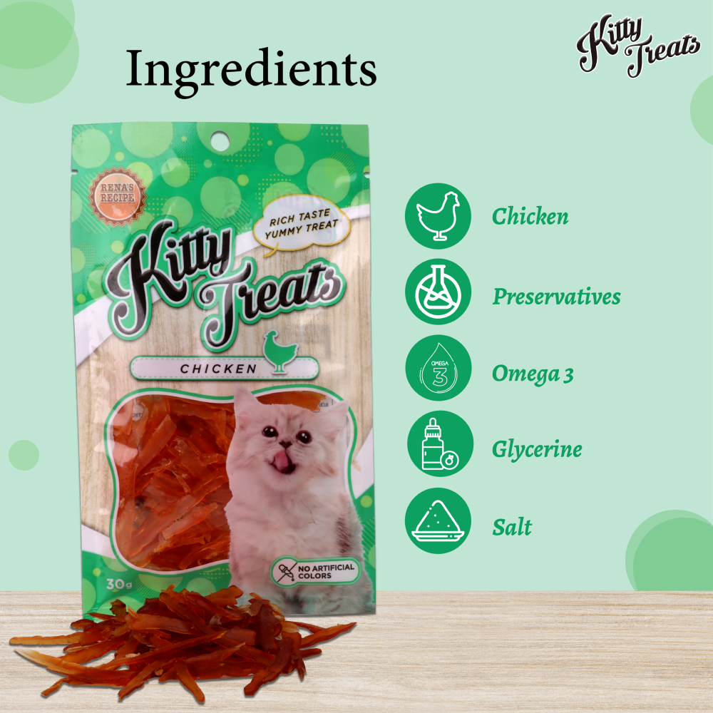 Kitty Treats Soft Chicken Jerky Sliced and Chicken & Tuna Cat Treats Combo image 5