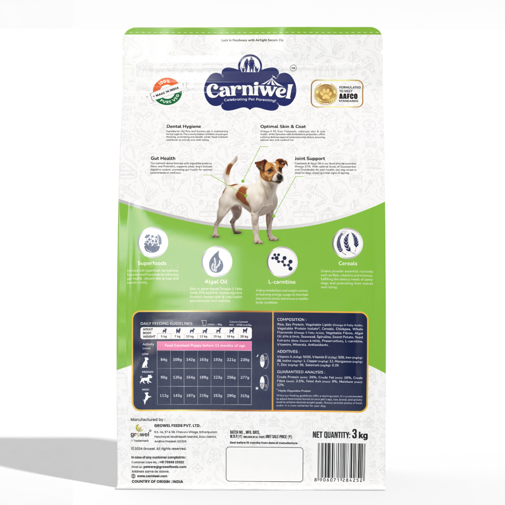 Carniwel Superfoods Veg Kibble Small Breed Adult Dog Dry Food image 9