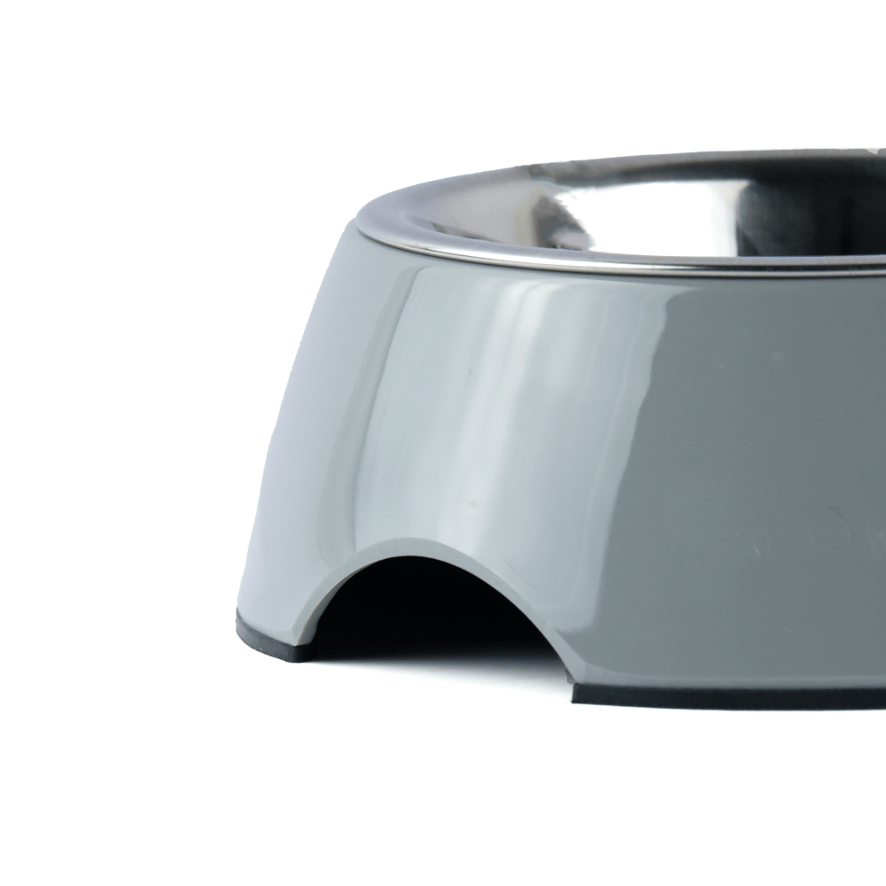 Basil Double Melamine Bowl Dinner Set for Dogs and Cats (Grey) image 3