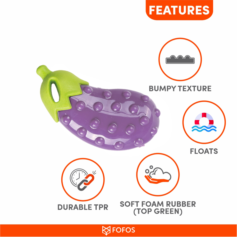 Barkbutler x Fofos Vegi Bites Eggplant Squeaky Toy for Dogs image 5