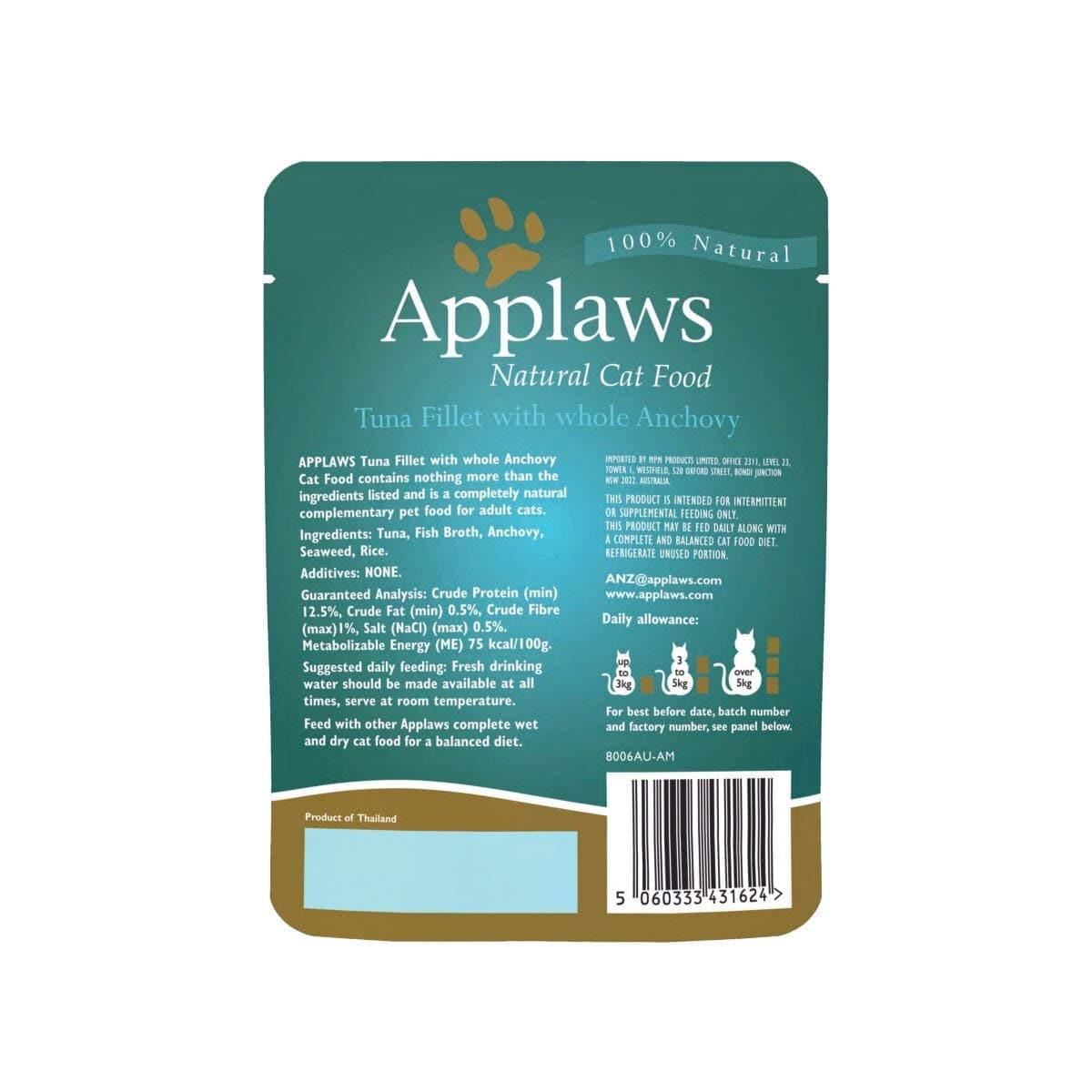 Applaws Tuna Fillet with Whole Anchovy Cat Wet Food image 2