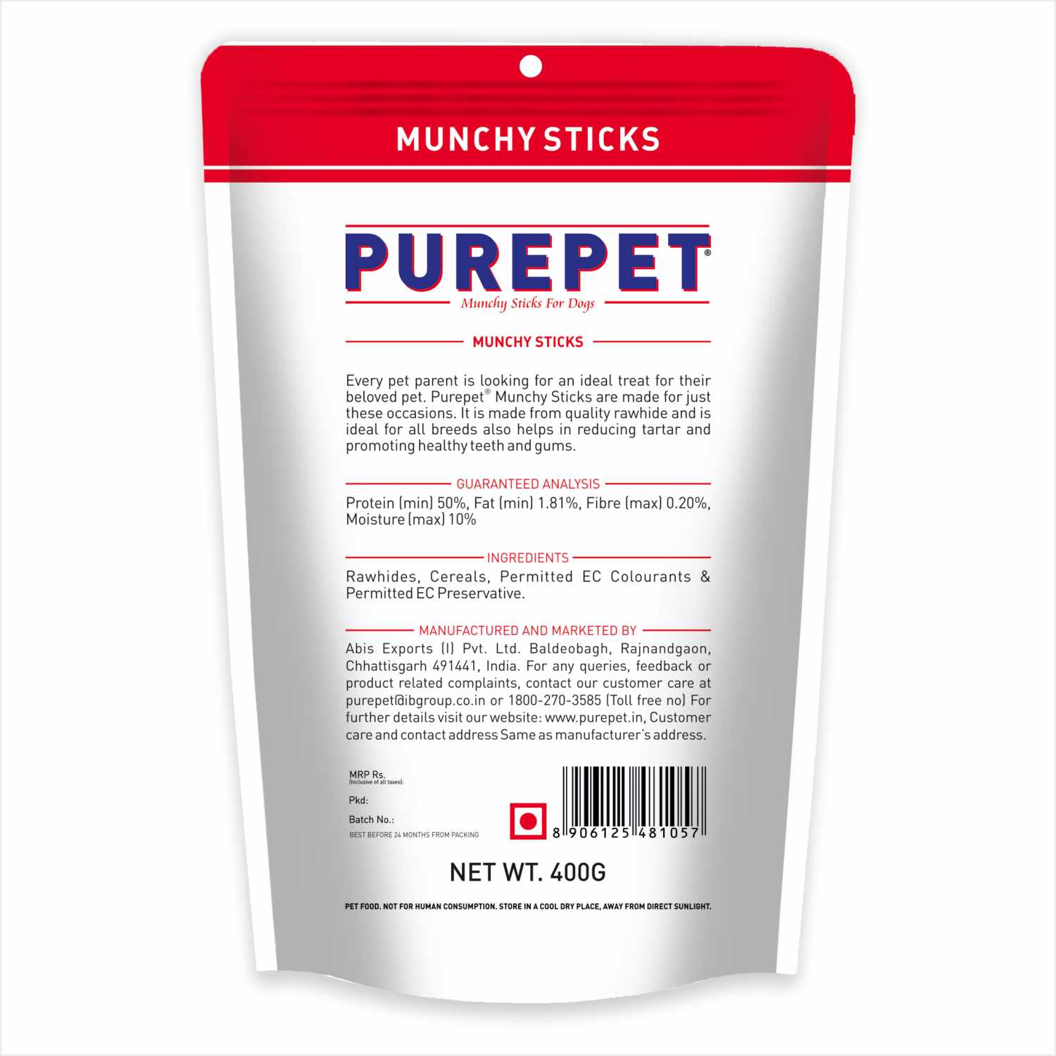 Purepet Mutton Flavour Munchy Sticks Dog Treat image 2