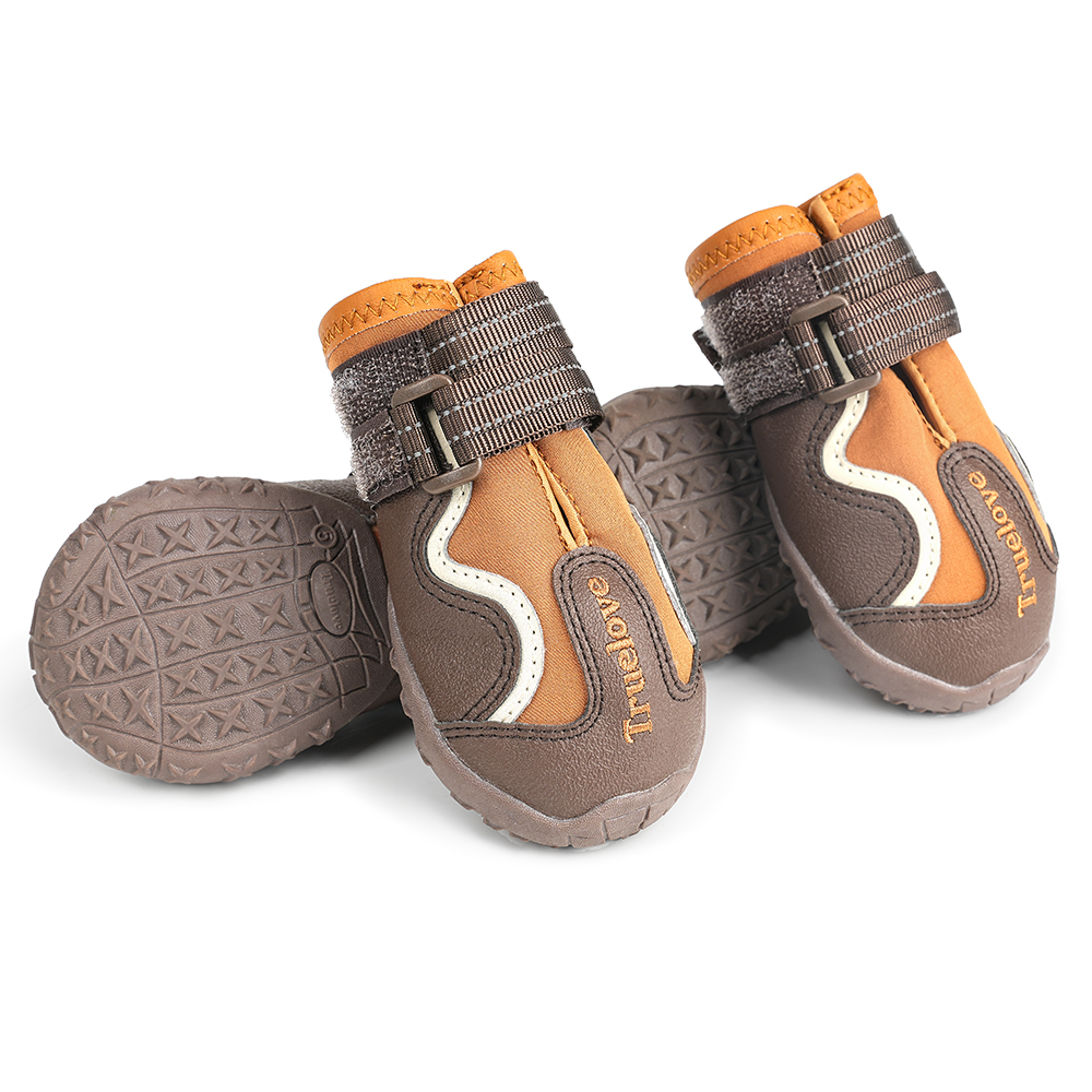 Truelove Reflective Waterproof and TPR Sole Shoes for Dogs (Pinecone/Glazed Ginger, Set of 4) image 2