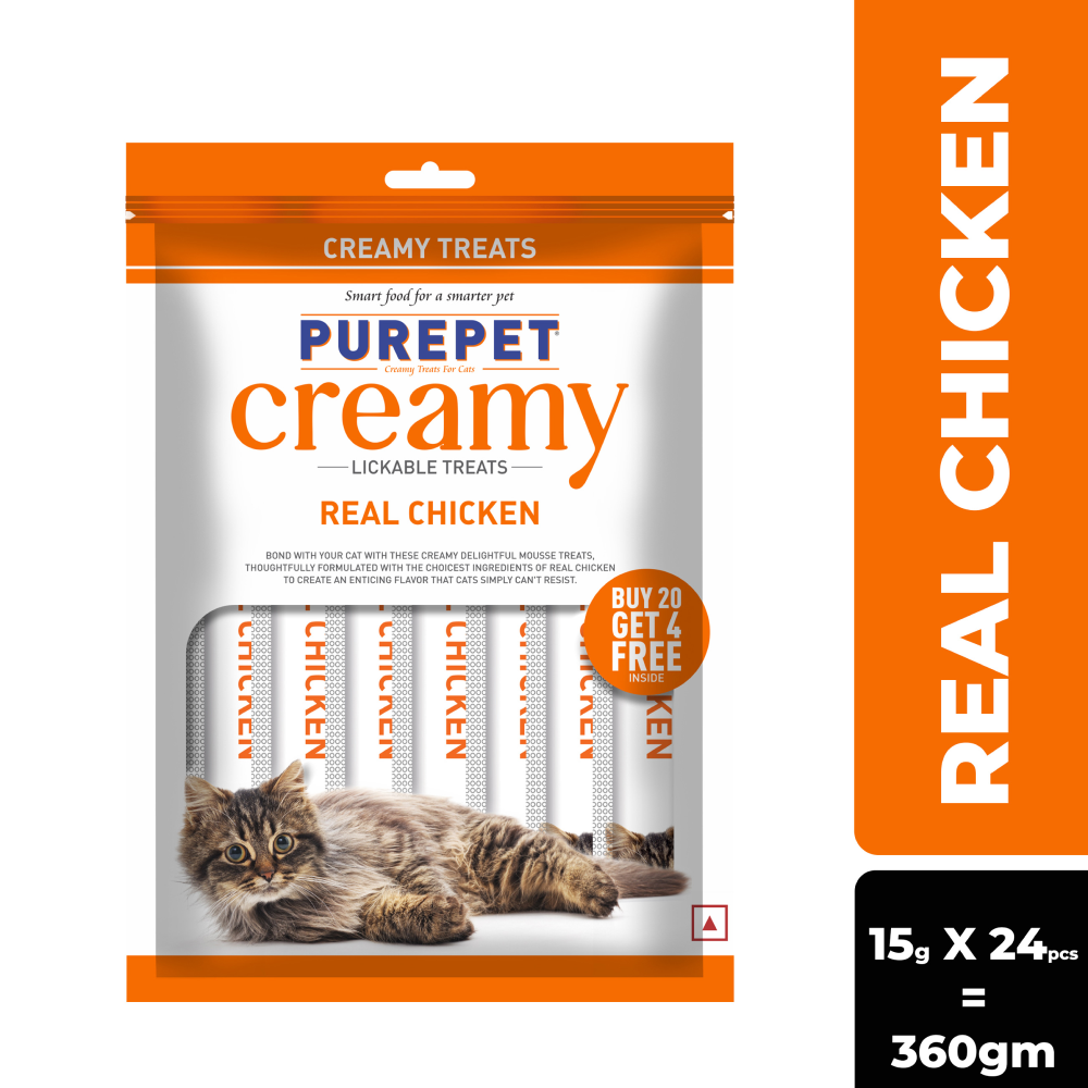 Purepet Real Chicken Lickable Creamy Treats for Cats image 10