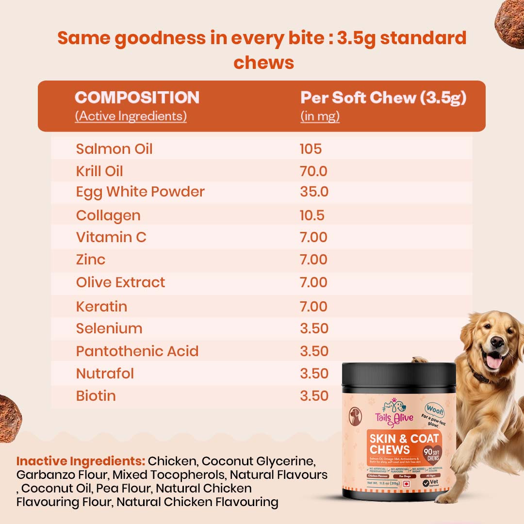 TailsAlive Skin & Coat Soft Chews Supplement for Dogs image 7