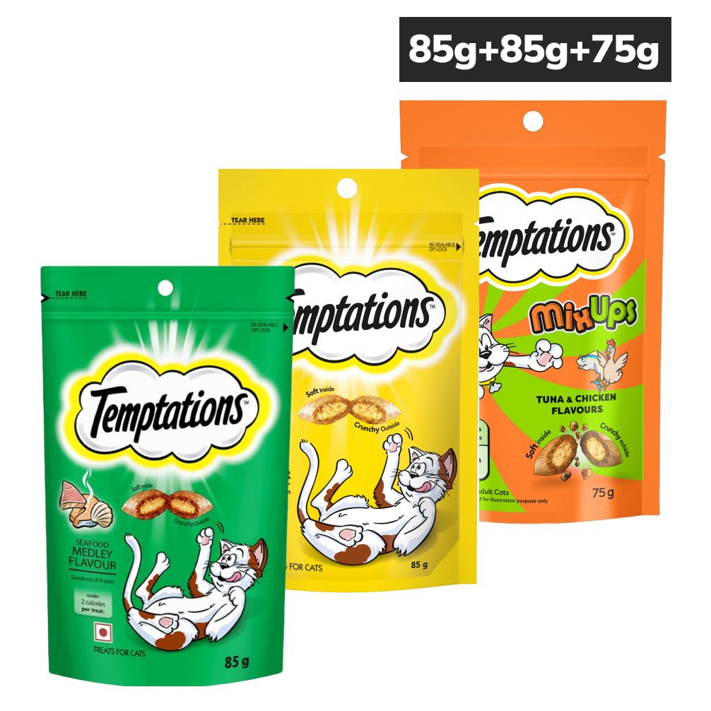 Temptations Seafood, Chicken, Mixups, Tuna Combo Treats Cat