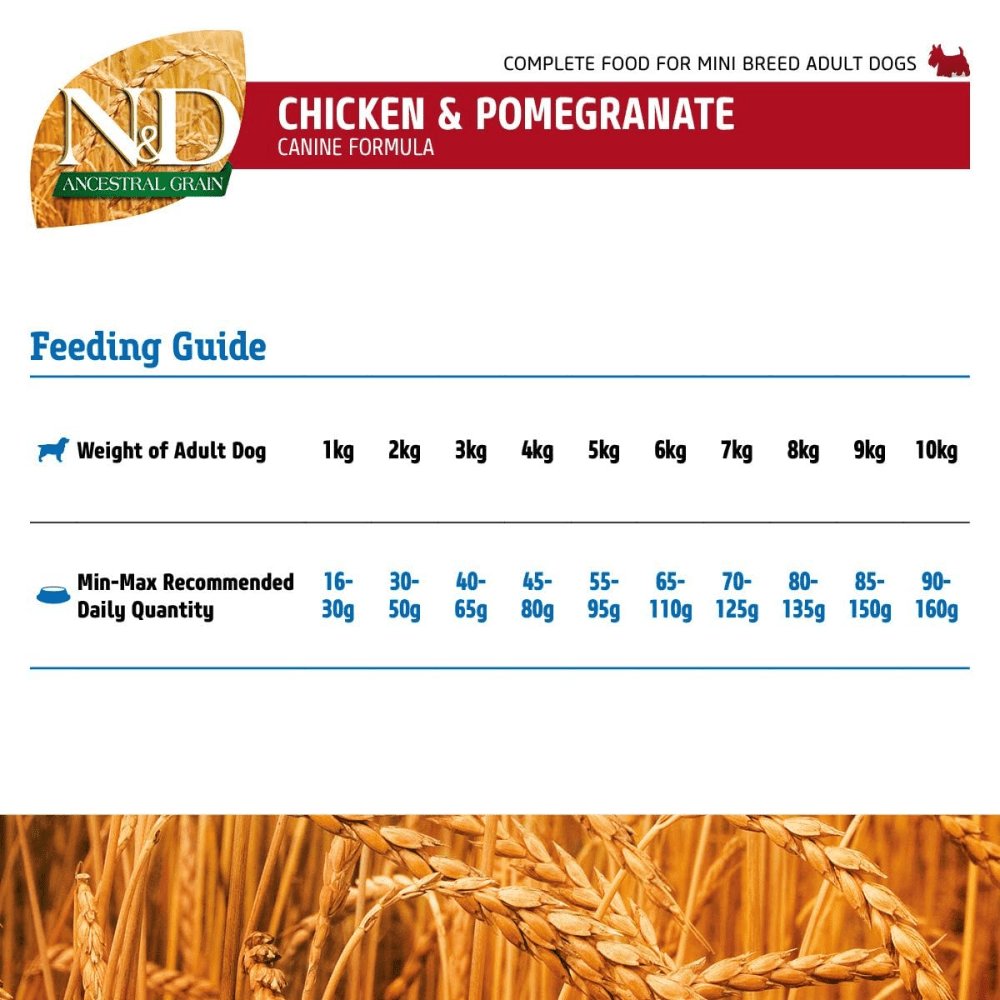 Farmina N&D Ancestral Grain Chicken & Pomegranate Adult Mini Dog Dry Food image 5
