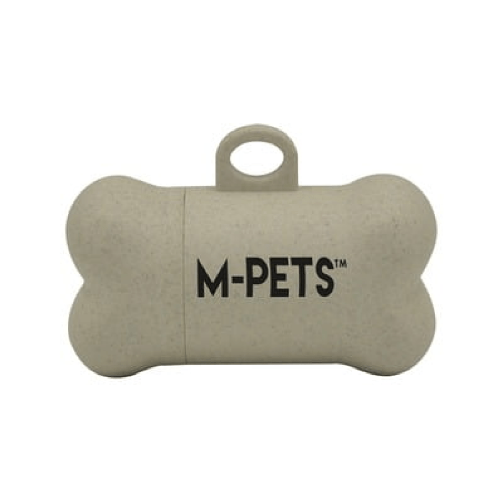M Pets Poo Bamboo Waste Bag Dispenser with Natural Vegetable Base Waste Bags (Beige) image 3