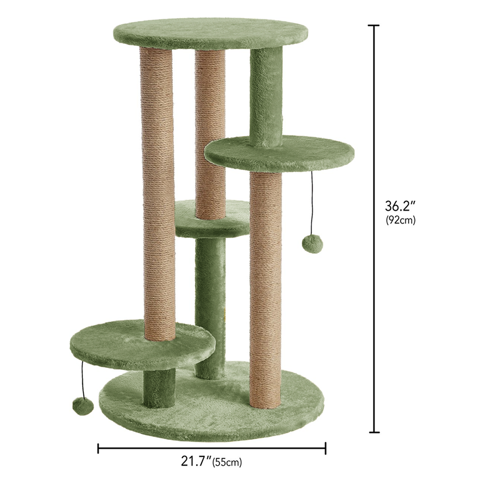 Furrlovers Multi Level Cat Tree with Scratching Posts & Platforms (Green) image 3