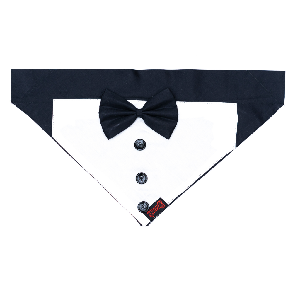 Pawgypets Tuxedo Bandana for Dogs and Cats (Black) image 2