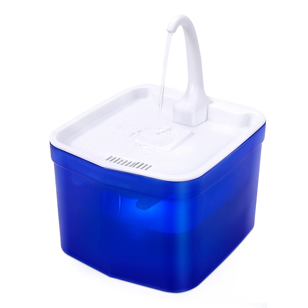 Pet Vogue Automatic Electric Water Fountain with LED Light for Cats (Blue)