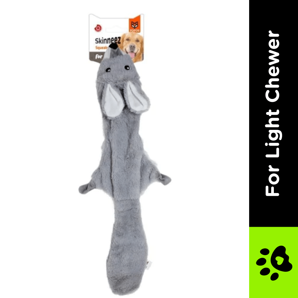 Barkbutler x Fofos Skinneez Rabbit Interactive Squeaky Toy for Dogs (Grey) image 2