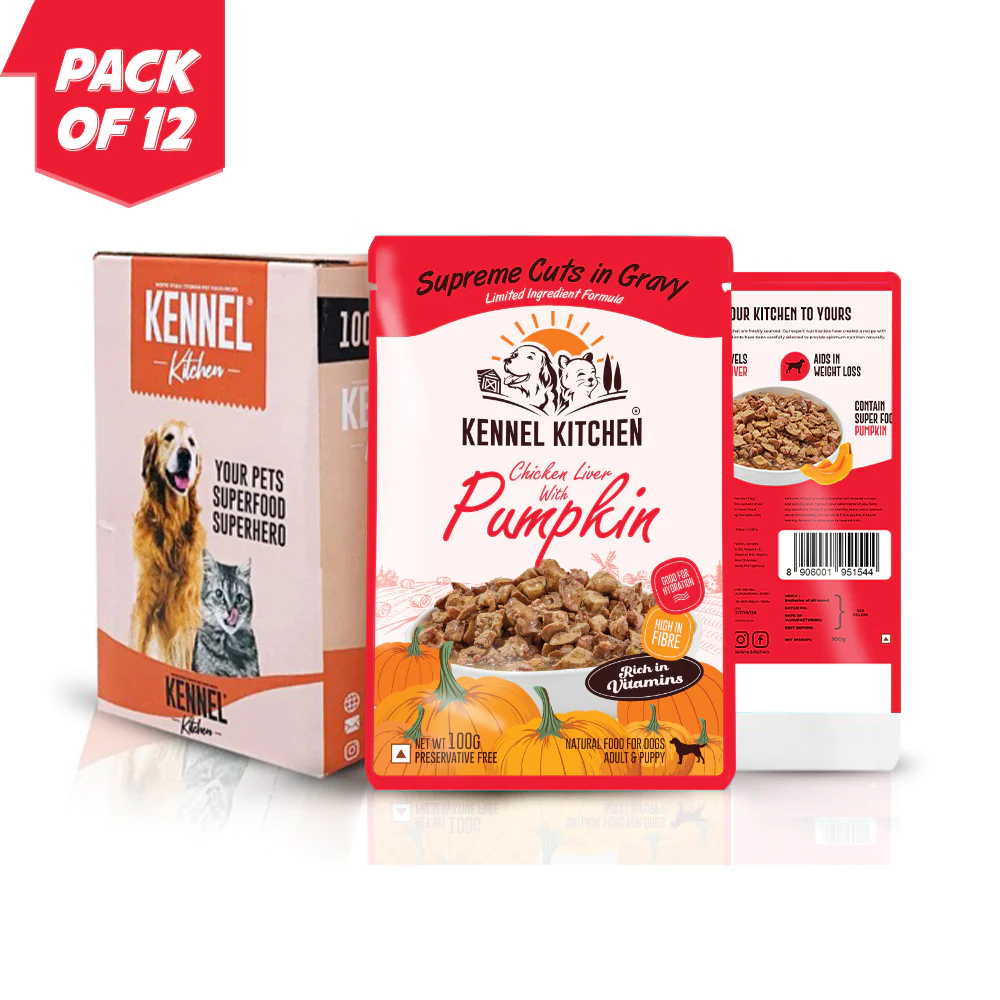 Kennel Kitchen Supreme Cuts in Gravy Chicken Liver Recipe with Pumpkin Puppy & Adult Dog Wet Food (All Life Stage) image 10