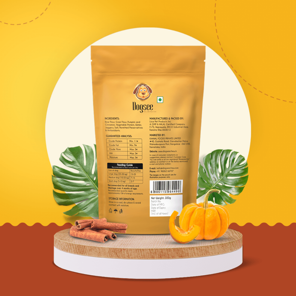 Dogsee Chew Gigabites Pumpkin and Cinnamon Dog Cookie Treats image 2