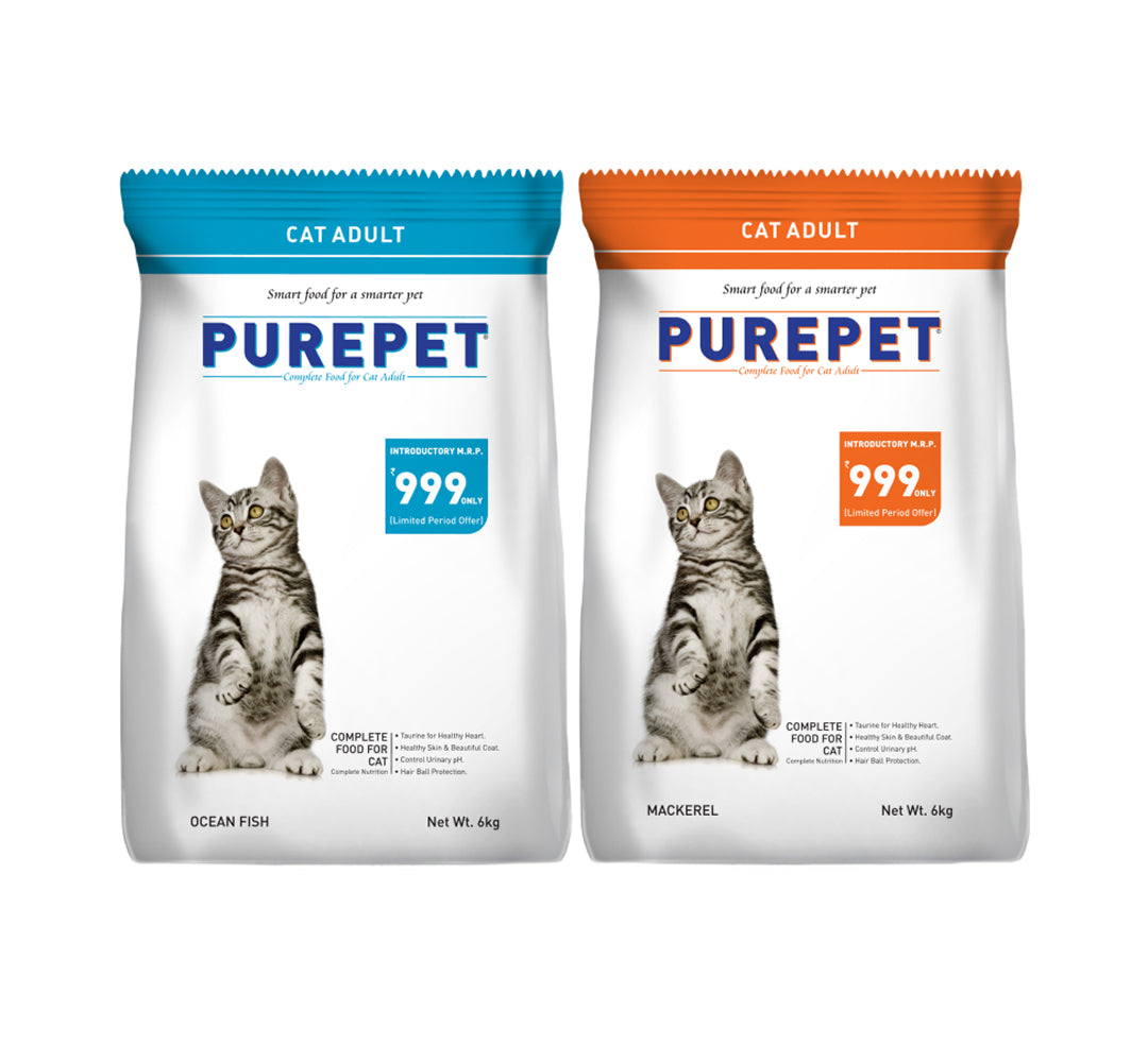 Purepet Mackerel and Ocean Fish Adult Cat Dry Food Combo image 1