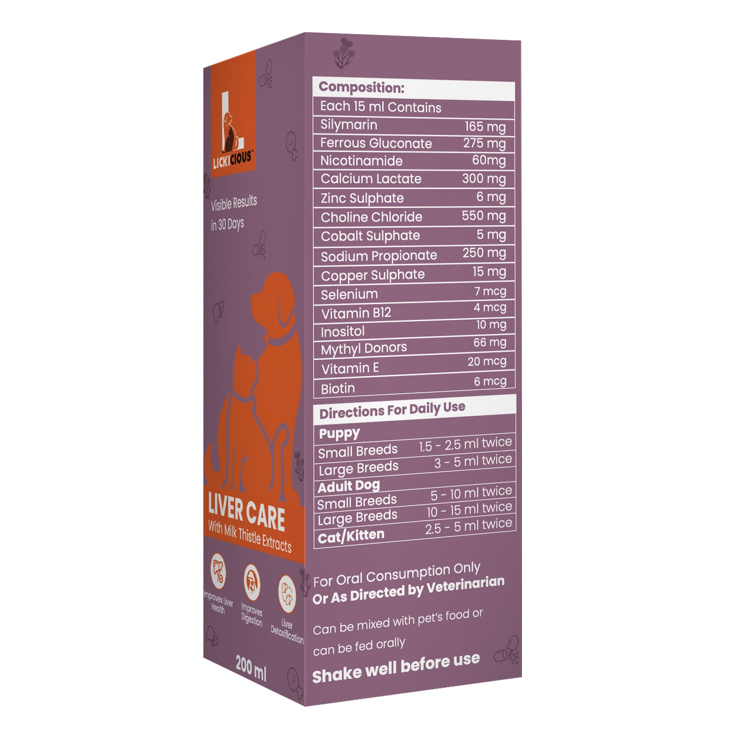 Lickicious Chicken Flavour Liver Care Syrup for Liver Support & Liver Detox for Dogs & Cats image 5