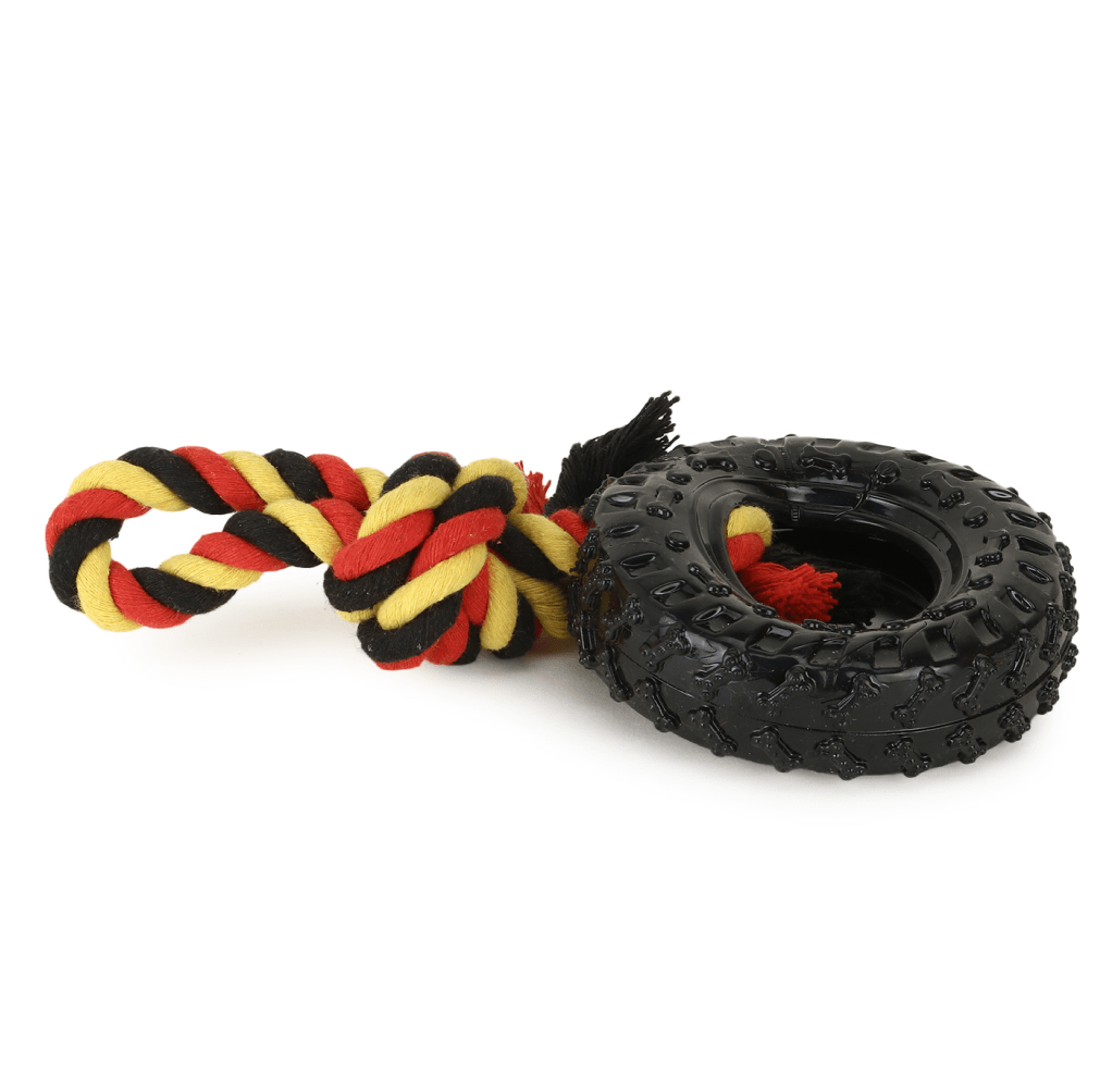 Basil Rubber Tyre with Cotton Rope for Dogs image 4