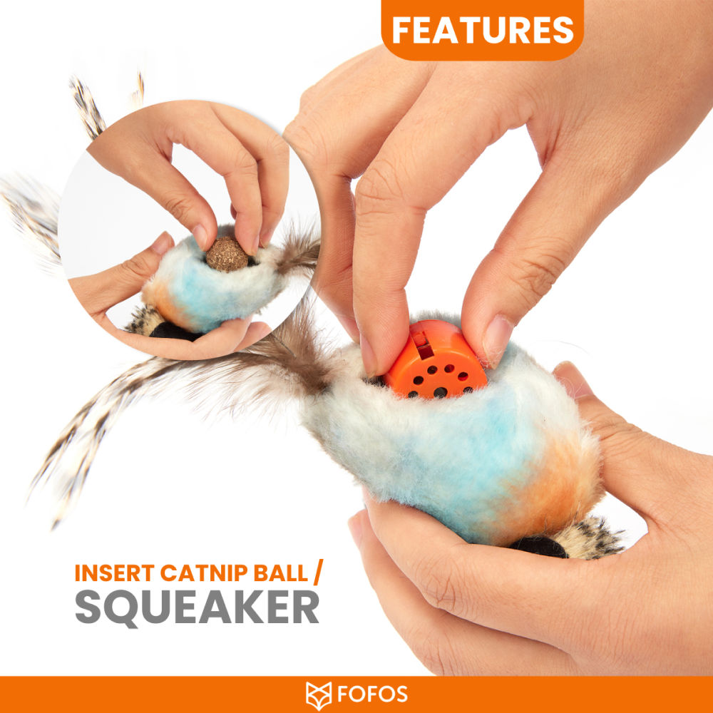 Barkbutler x Fofos Blue Bird with Catnip Balls Interactive Toy for Cats image 7