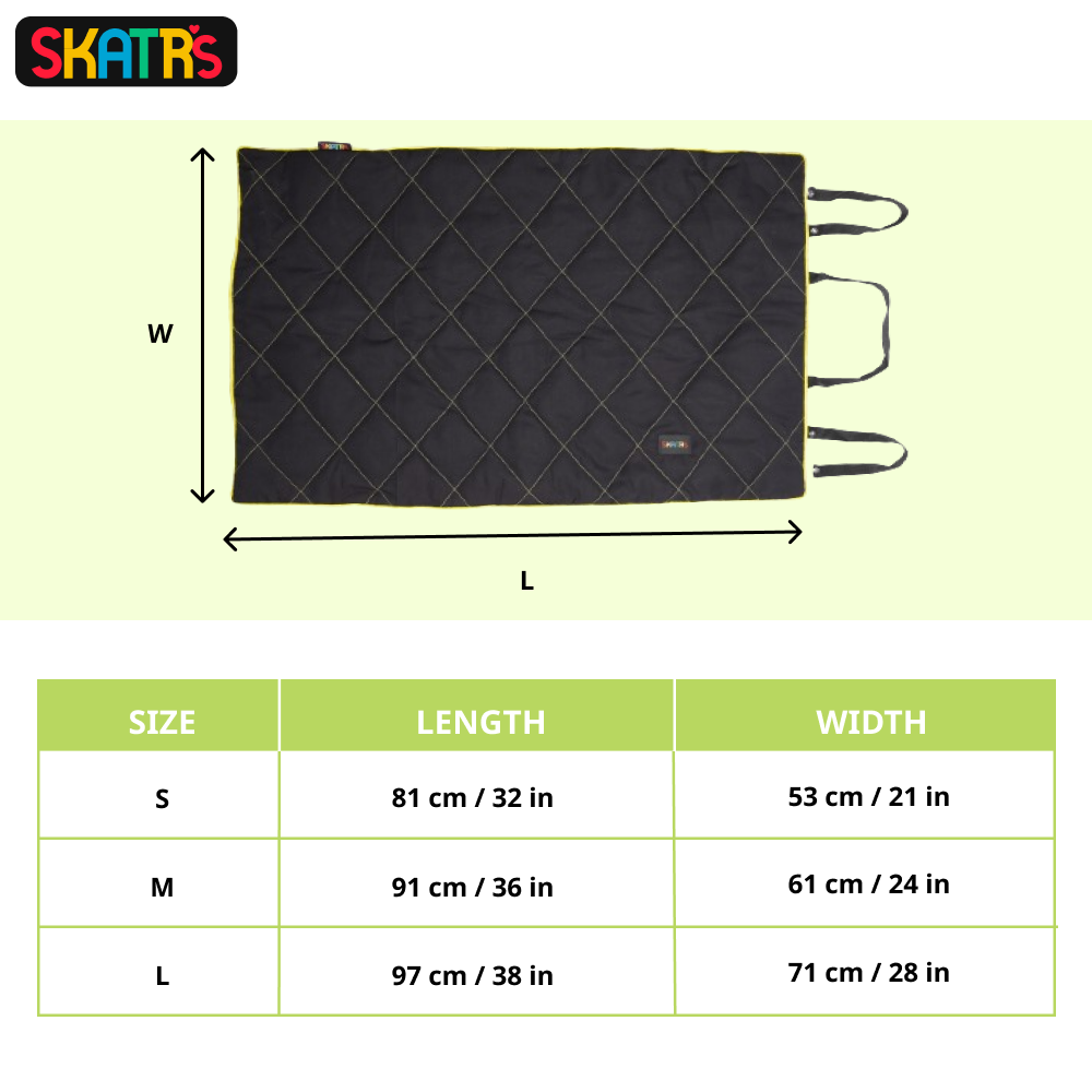 Skatrs Foldable Quilted Mat for Dogs and Cats (Black) image 3