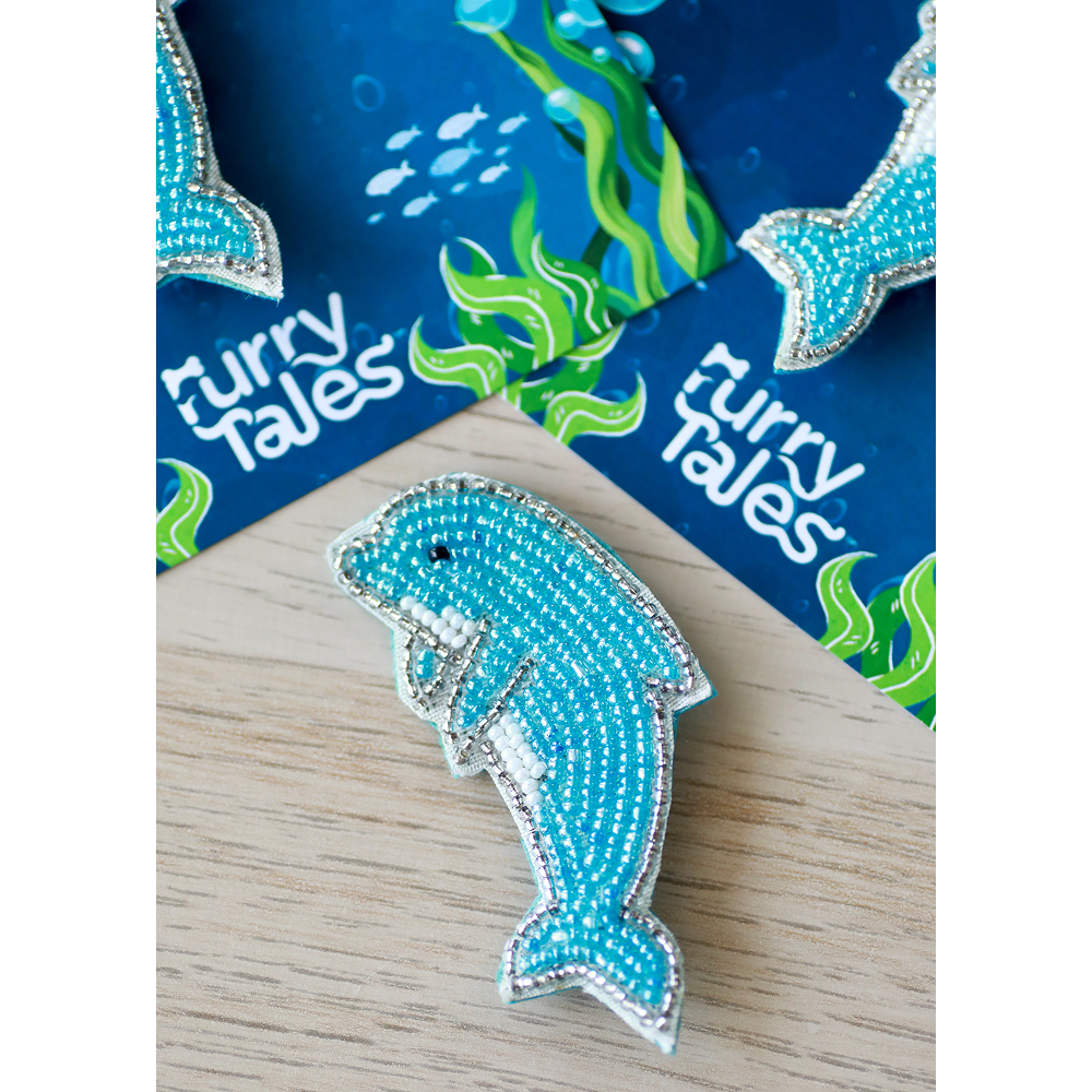 Furry Tales Dolly Dolphin Handcrafted Brooch