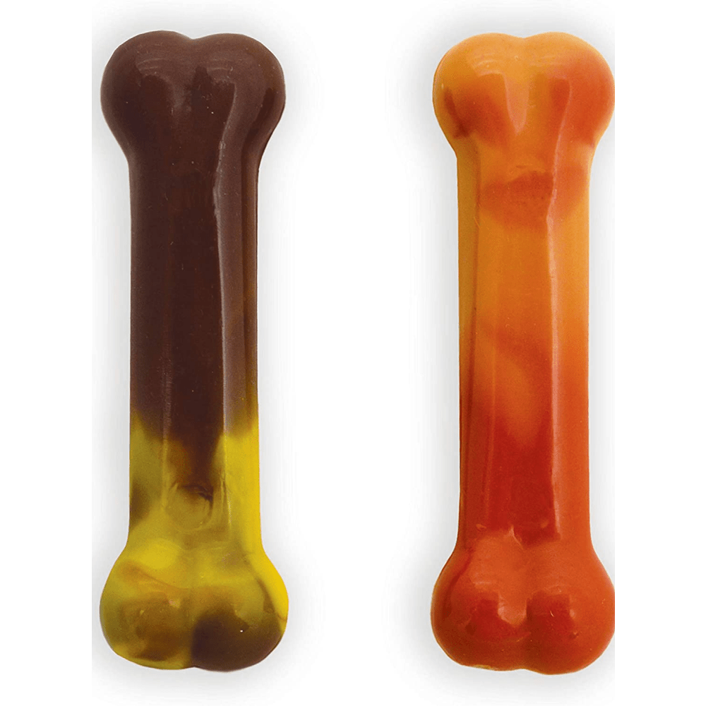 Nylabone Power Chew Flavor Frenzy Bone Twin Pack Toy for Dogs (Yellow, Brown) image 2