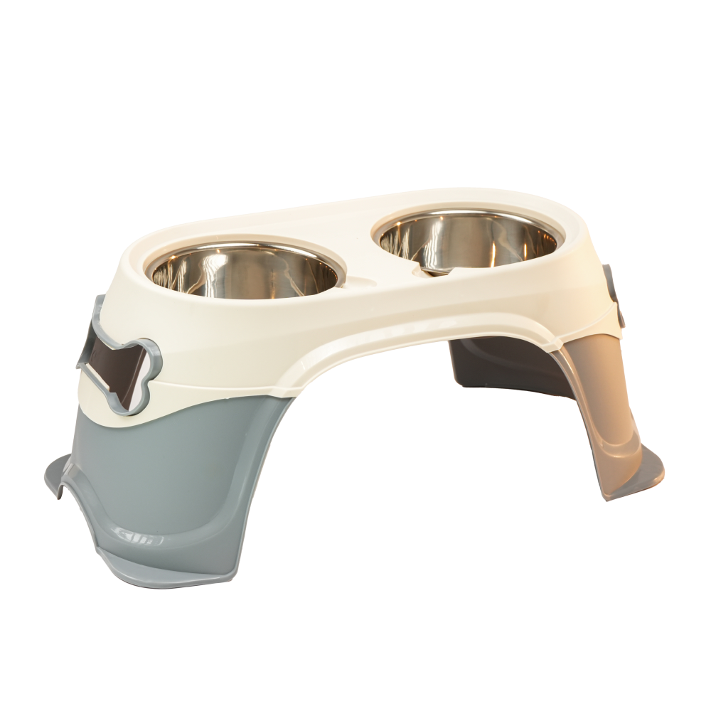 Skatrs Elevated Feeder with Twin Stainless Steel Bowls for Dogs image 1
