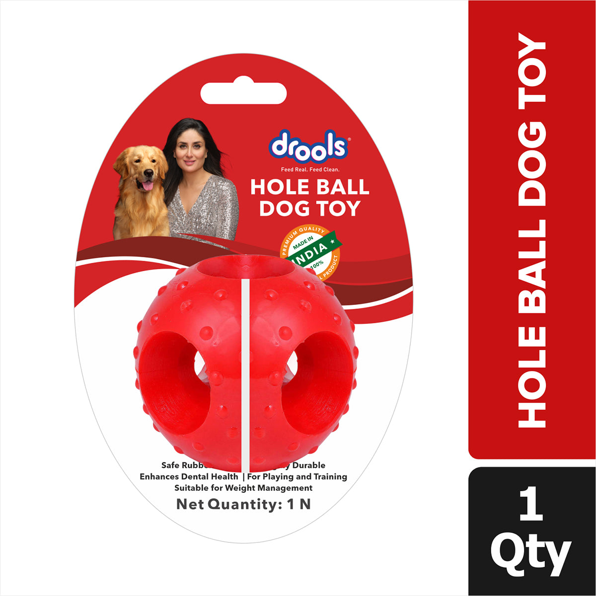 Drools Non Toxic Rubber Hole Ball Teething Toy for Puppies and Dogs | For Aggressive Chewers image 10