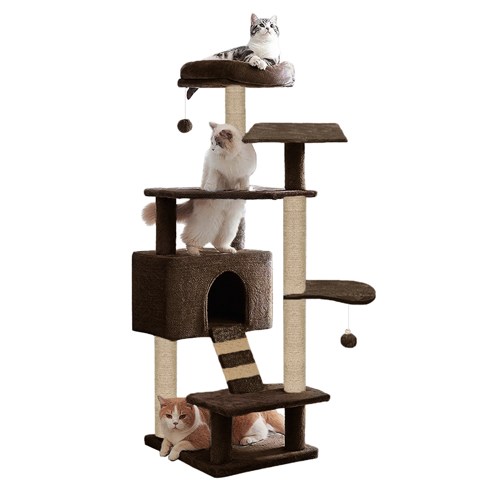 Furrlovers Fur Fabric Multilevel Activity Tree with Detachable Bed & Climbing Ladder for Cat