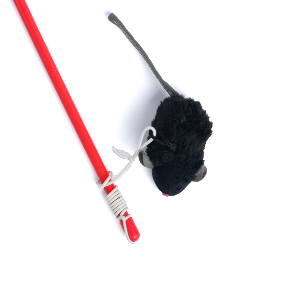 Trixie Squeaky Playing Rod Toy for Cats (Black) image 3