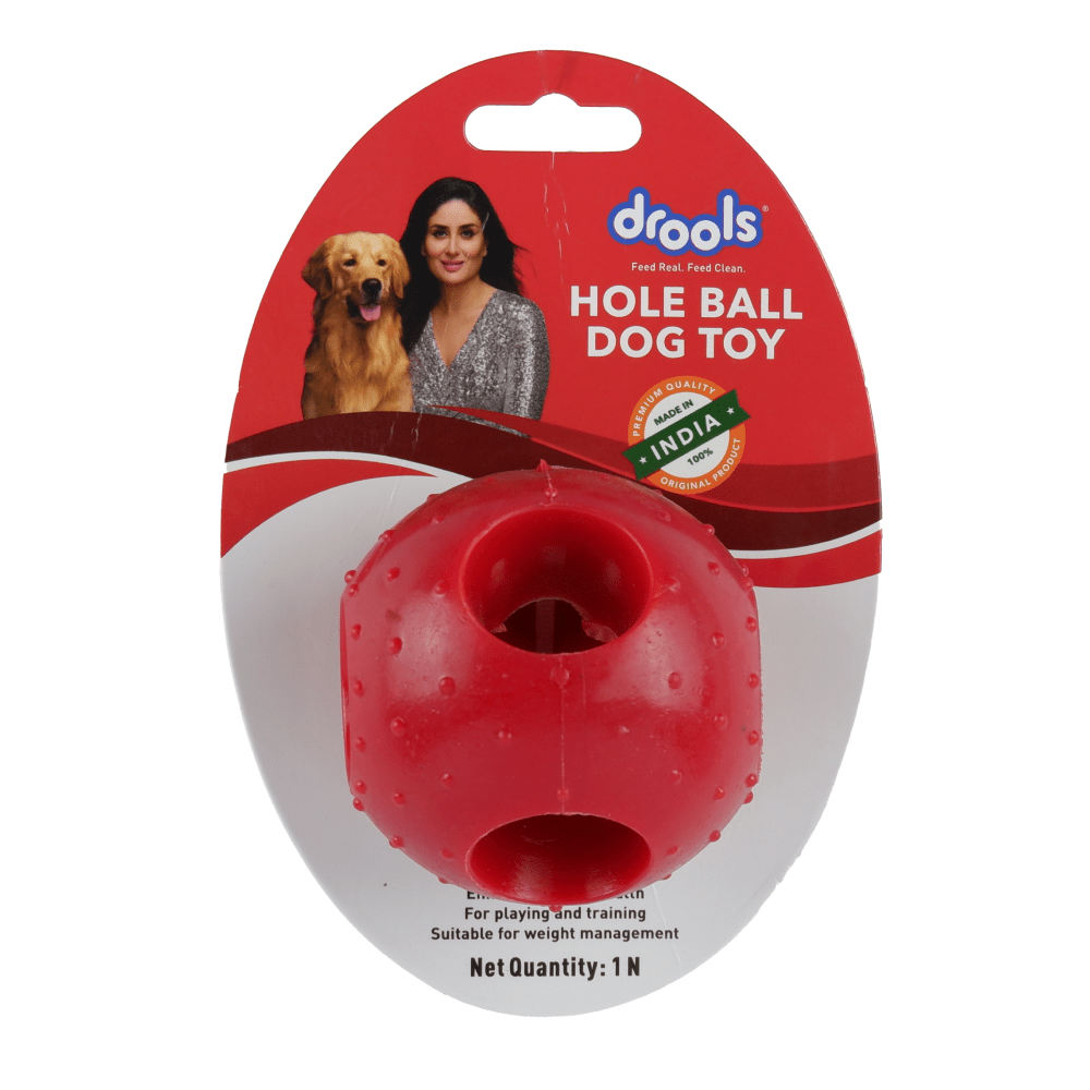 Drools Non Toxic Rubber Hole Ball Teething Toy for Puppies and Dogs | For Aggressive Chewers image 3