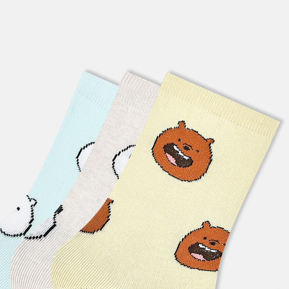 SocksXpress We Bare Bears Themed Crew Socks for Women (Pack of 3) image 3
