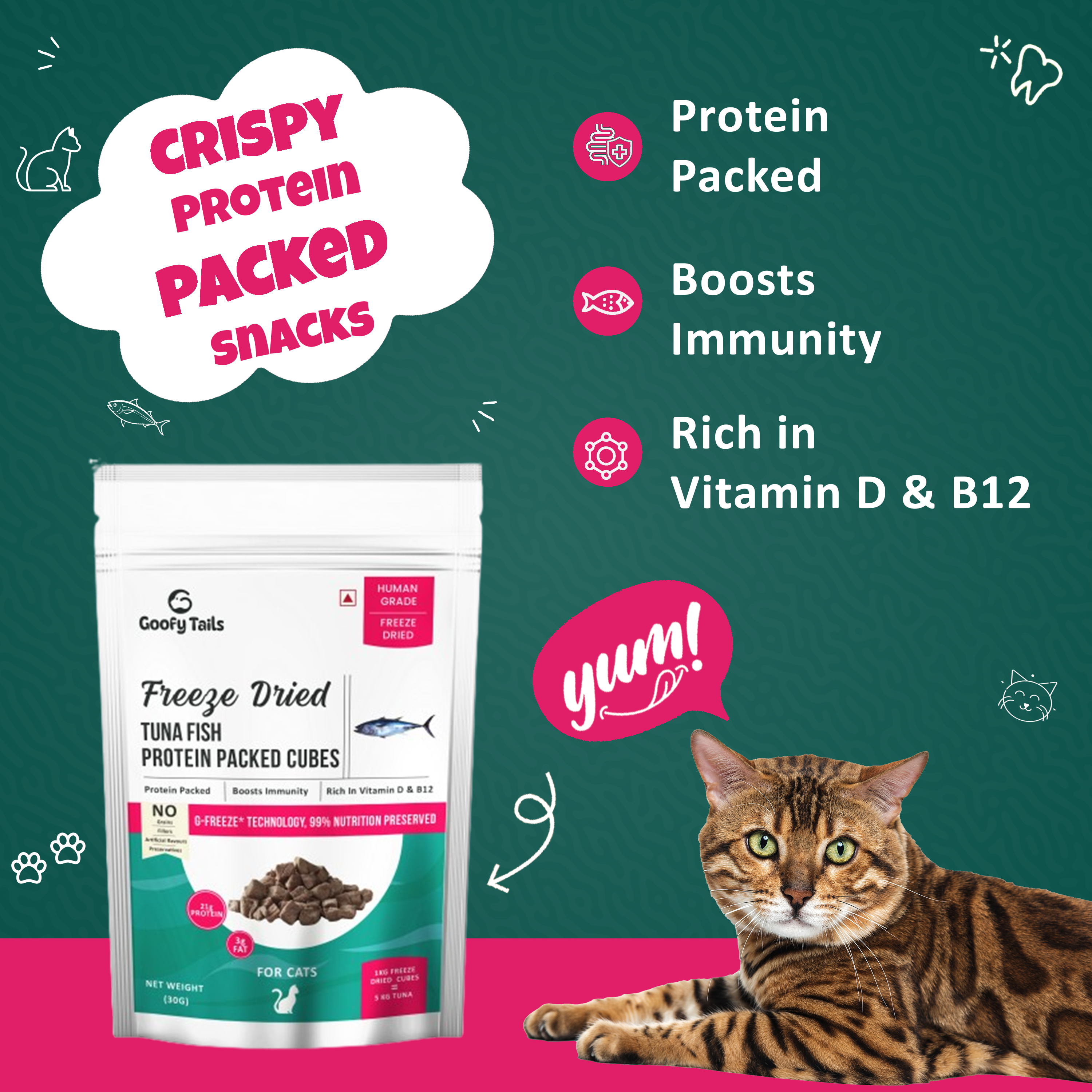 Goofy Tails Freeze Dried Tuna Cat Treats image 2