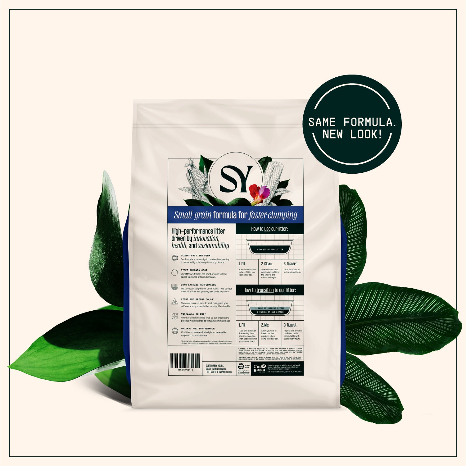 Sustainably Yours Multi Cat Plus Unscented Small Granules Cat Litter image 8