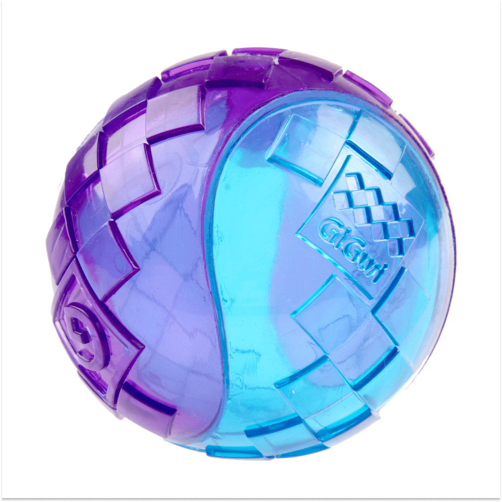 GiGwi Ball Squeaker Toy for Dogs (Blue/Purple) | For Medium Chewers image 2