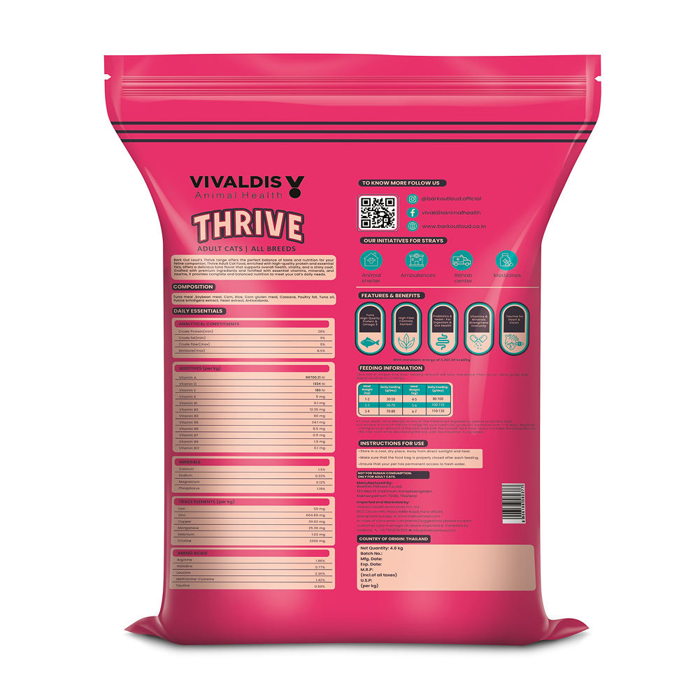 Bark Out Loud Thrive Tuna Flavour Adult Cat Dry Food image 7