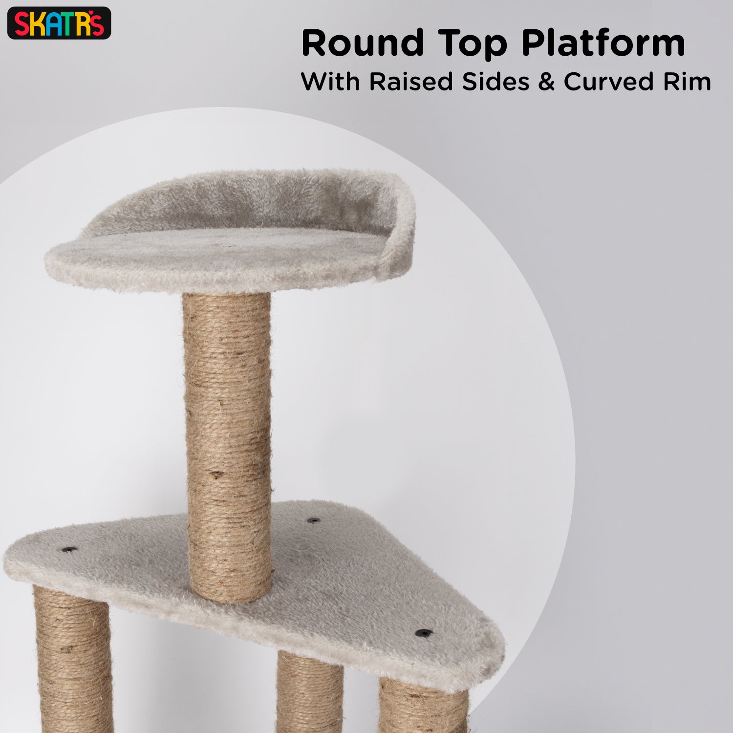 Skatrs Feline Fortress Two Tier Cat Tree with Sisal Post Toy image 5