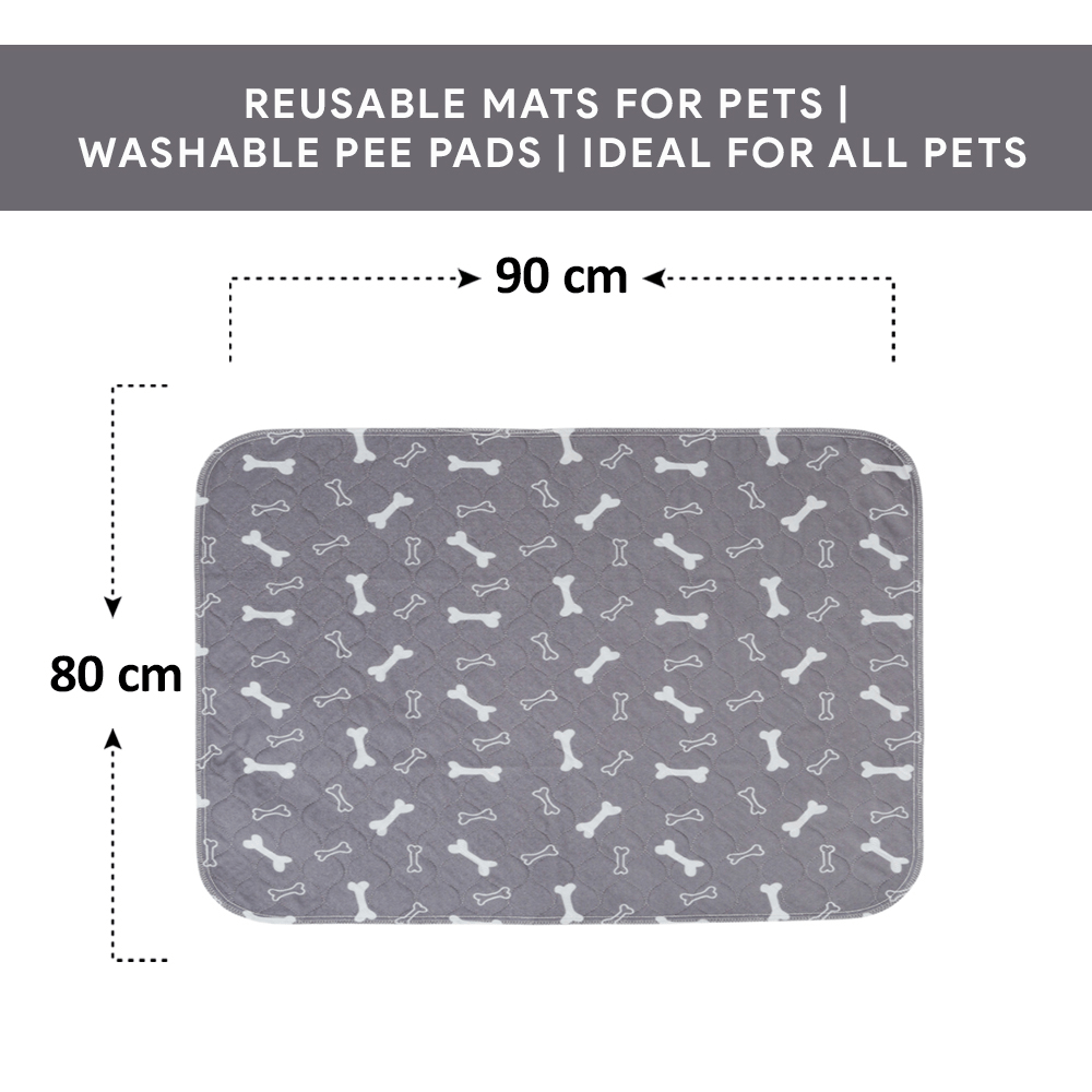 Goofy Tails Reusable Pee Pads for Dogs (Bone Print,90x80cm) image 2