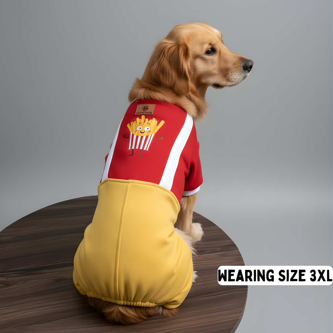 Pawgypets Fries Four-Legged Sweatshirt for Dogs (Yellow/Red) image 2