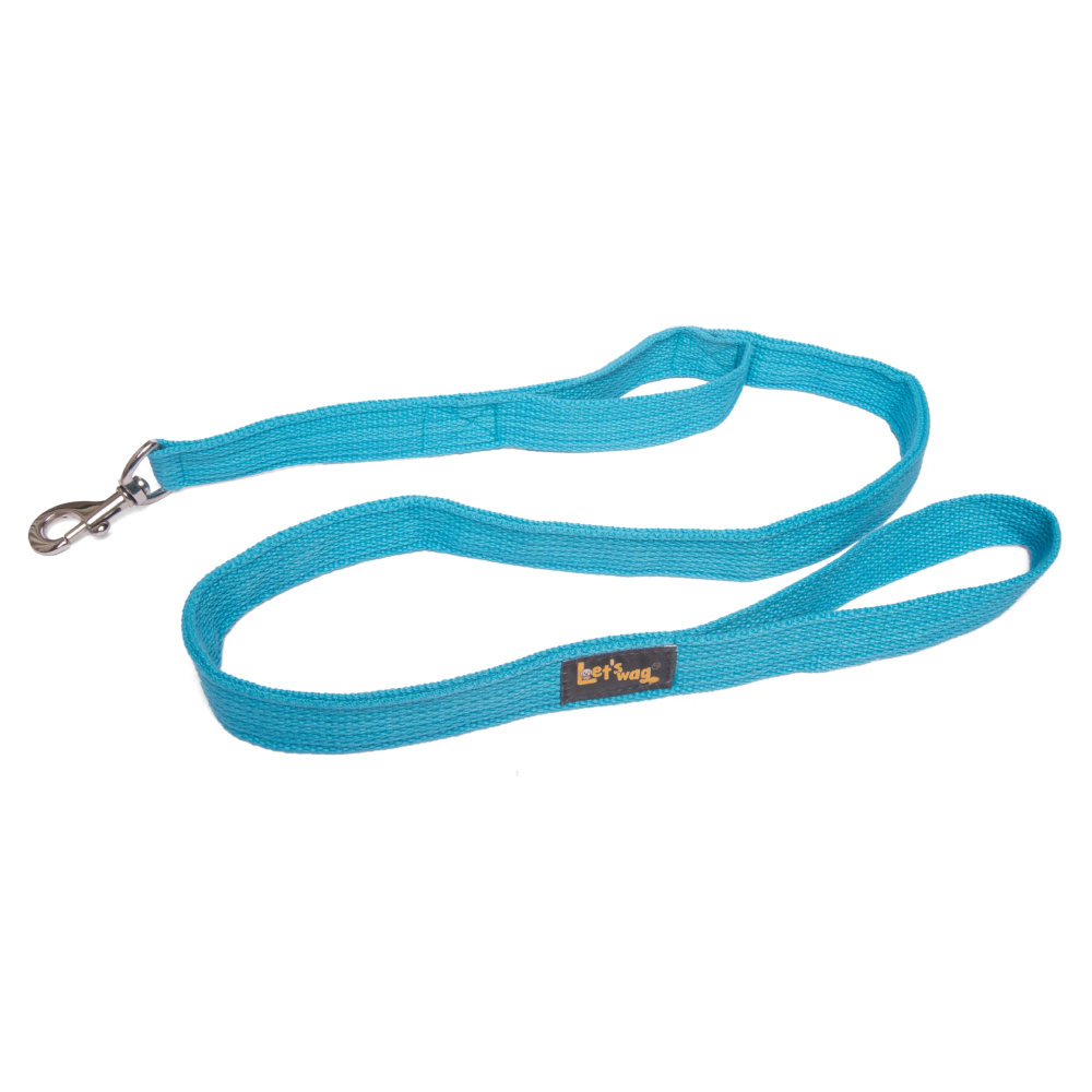 Let's Wag Double Handle Fabric Leash for Dogs (Cobalt Blue) image 2