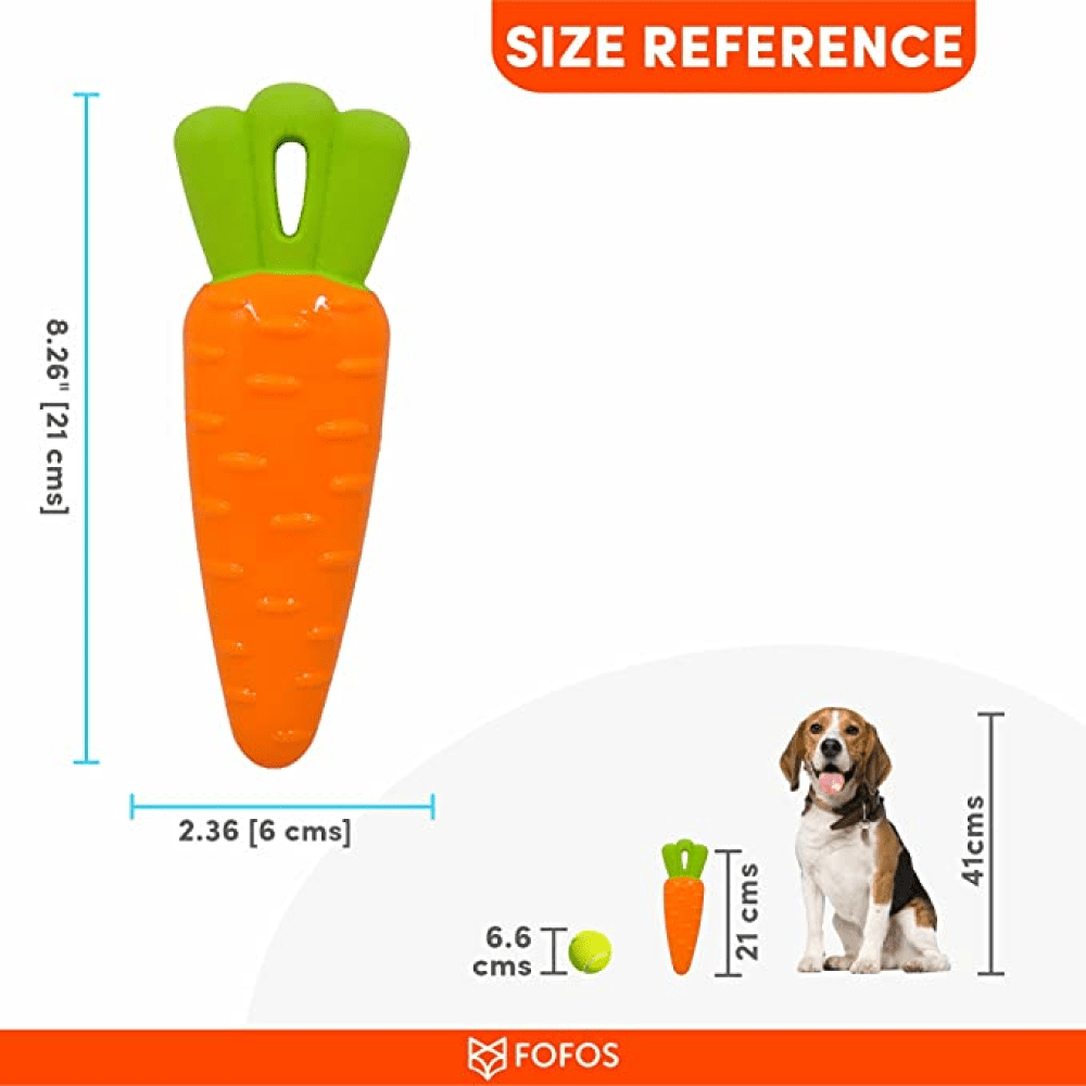 Barkbutler x Fofos Vegi Bites Carrot Squeaky Toy for Dogs | For Medium Chewers image 7