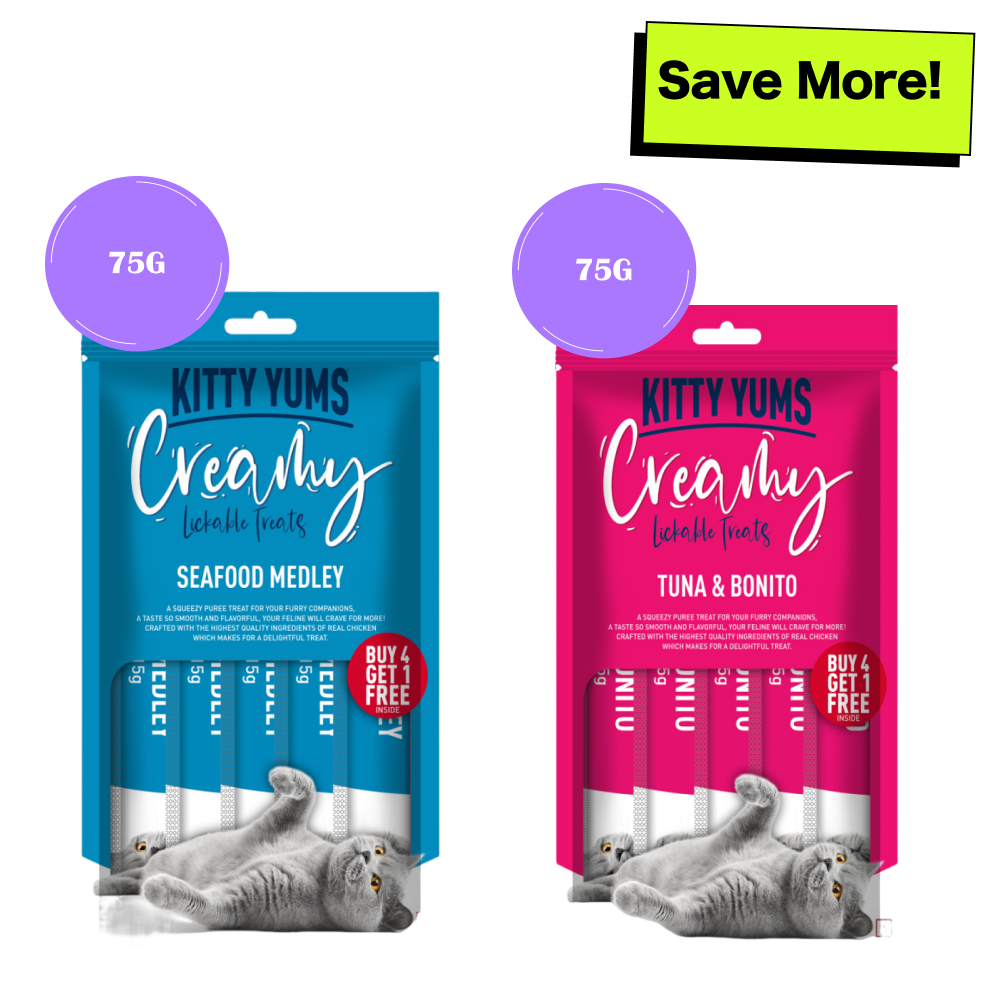 Kitty Yums Tuna & Bonito and Seafood Medley Creamy Cat Treats Combo image 1
